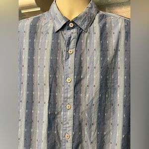 Tommy Bahama Shirt Mens L Long Sleeve Blue Cotton‎ plaid Print Relaxed Button Up